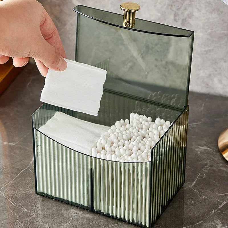 Acrylic Cotton Pad Makeup Jewelry Organizer (Clear)