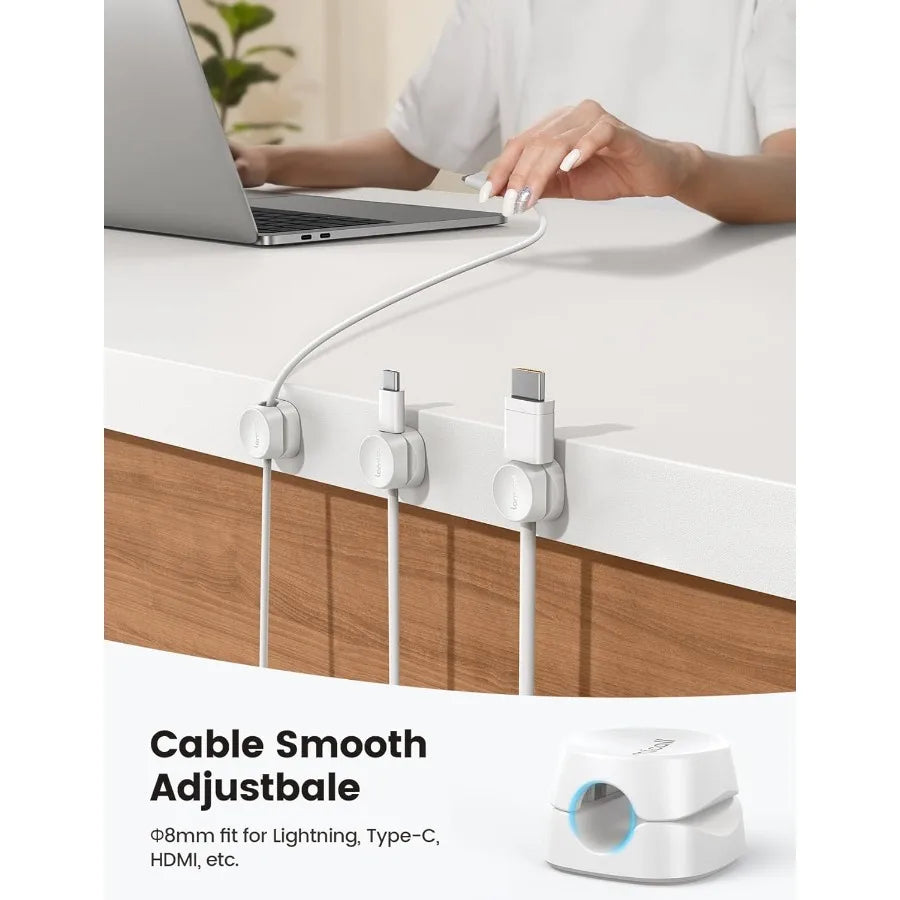 Round Spring Cable Management Clips 8-Pack