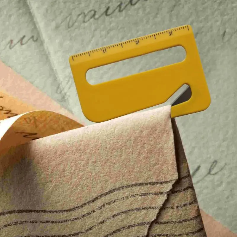 Multifunction Letter Opener with Magnifying Glass Ruler (Black)