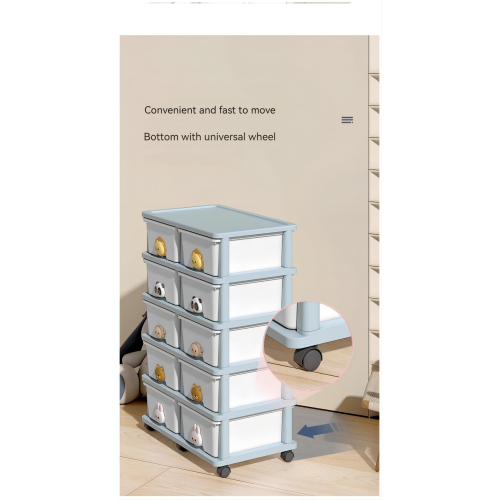 8-Drawer Storage Cart with Wheels 4-Layer Wardrobe Organizer