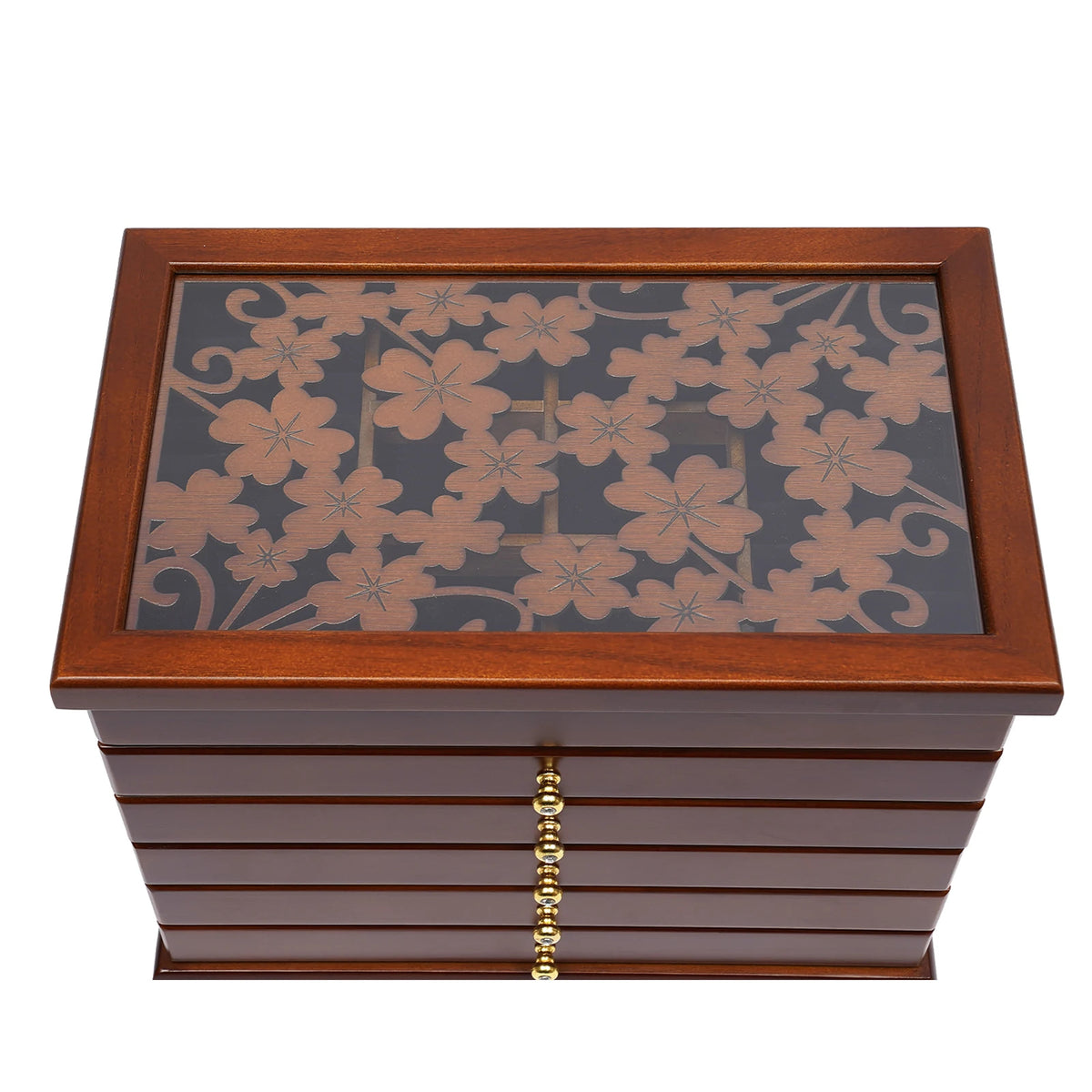 6-Tier Large Wooden Jewelry Box Organizer – Multi-Functional Drawer-Type Storage Case