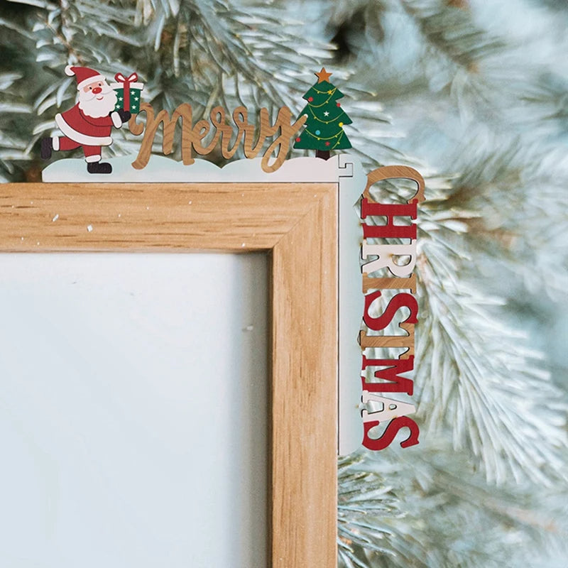 1PC Wooden Christmas Door Frame Ornament