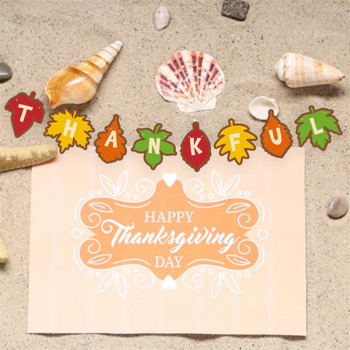 Thanksgiving Party Decoration Banner Maple Leaf Festive Fall Decor