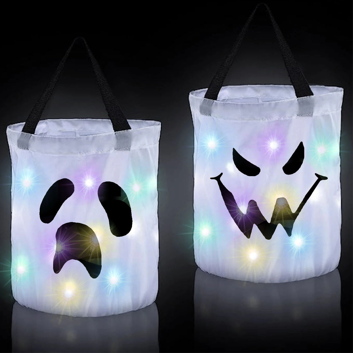 Handheld Pumpkin Candy Bag with LED Lights (Orange)