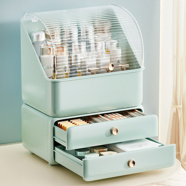 Cosmetic Storage Box Dustproof and Waterproof Storage Box (Mint Green)