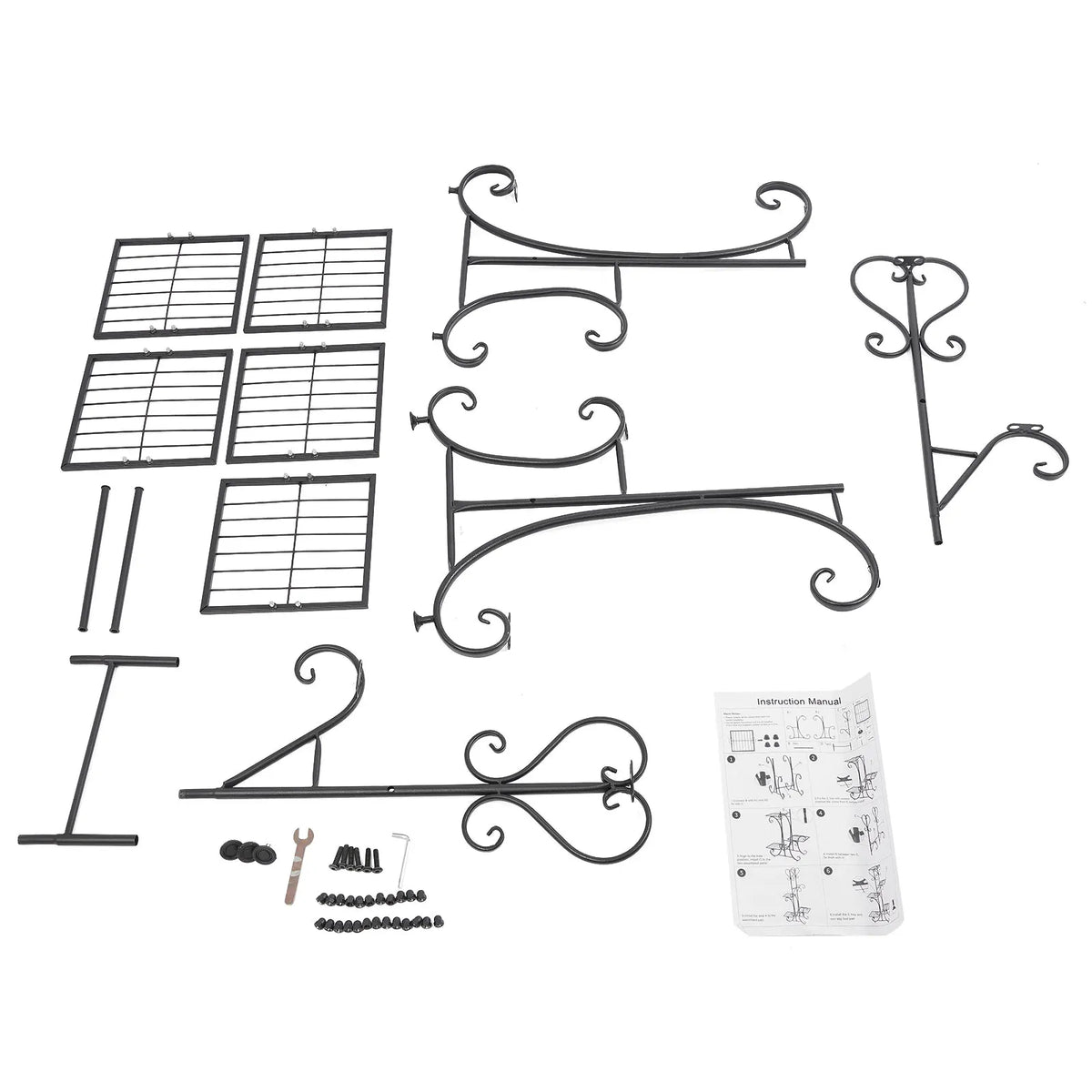 Modern Flower Stand Floor Standing 5-Tier Plant Rack (Black)