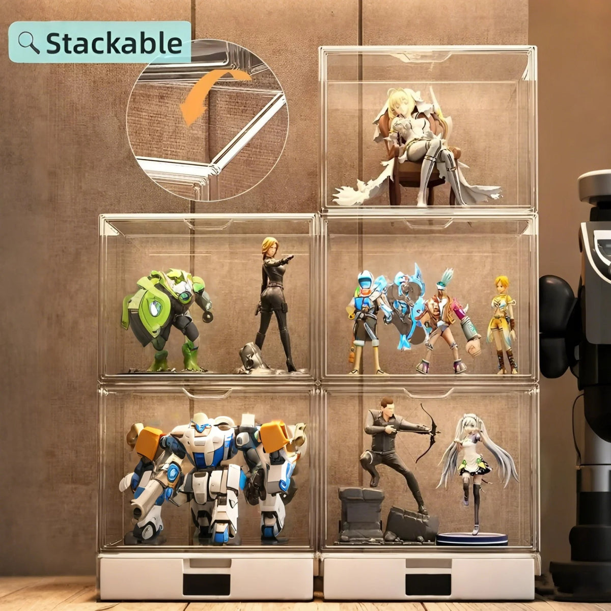 Clear Large Capacity Organizer for Figures Makeup Toys