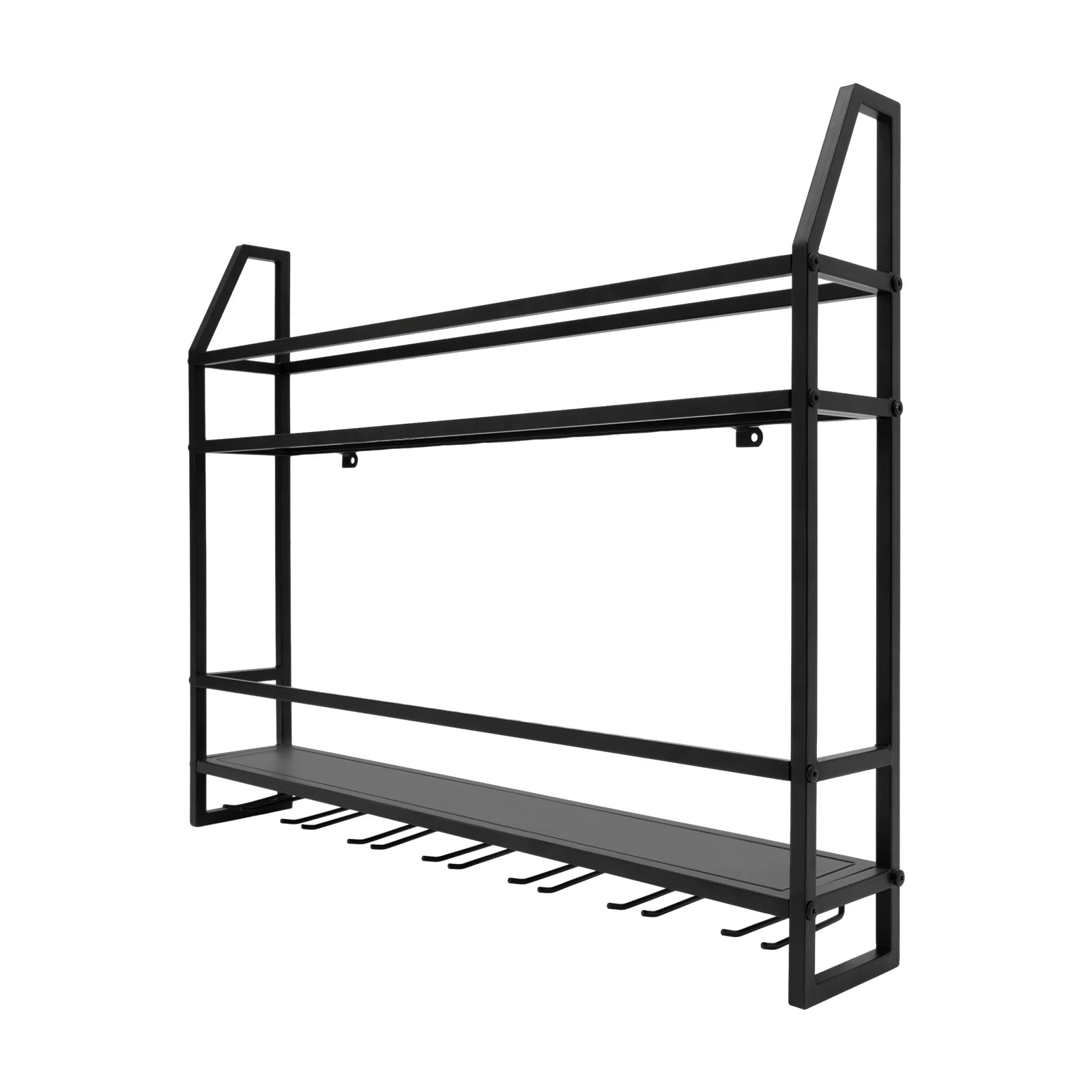 2-Tier Metal Wine Display Stand – Wall Hanging 12-Bottle Holder