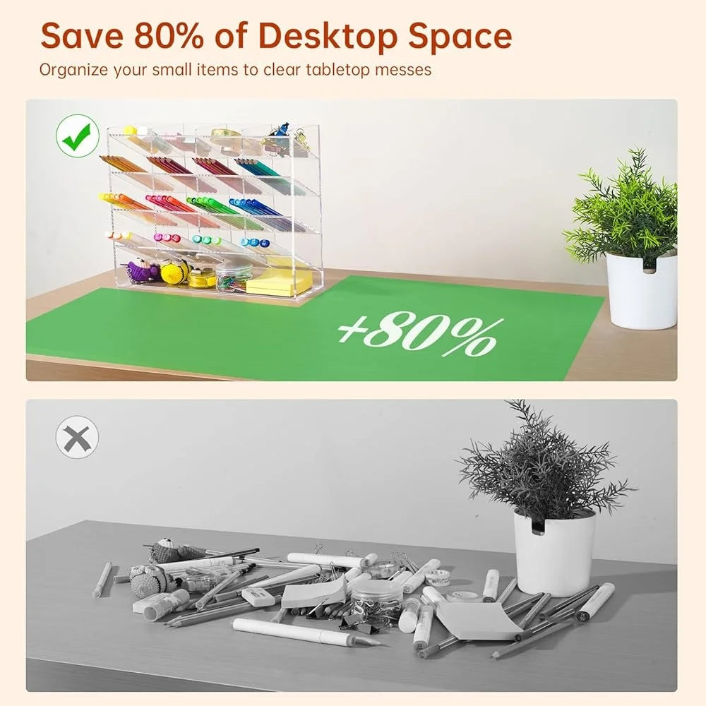 Acrylic Vertical Marker Organizer Clear Desktop Pen Holder