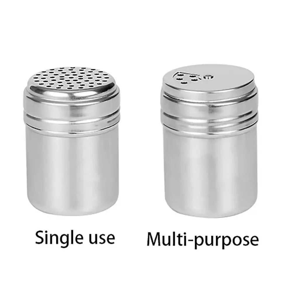 Stainless Steel Seasoning Jar, Rotating Spice Shaker with Adjustable Cover, Salt &amp; Sugar Container, Pepper and Spice Storage for Kitchen