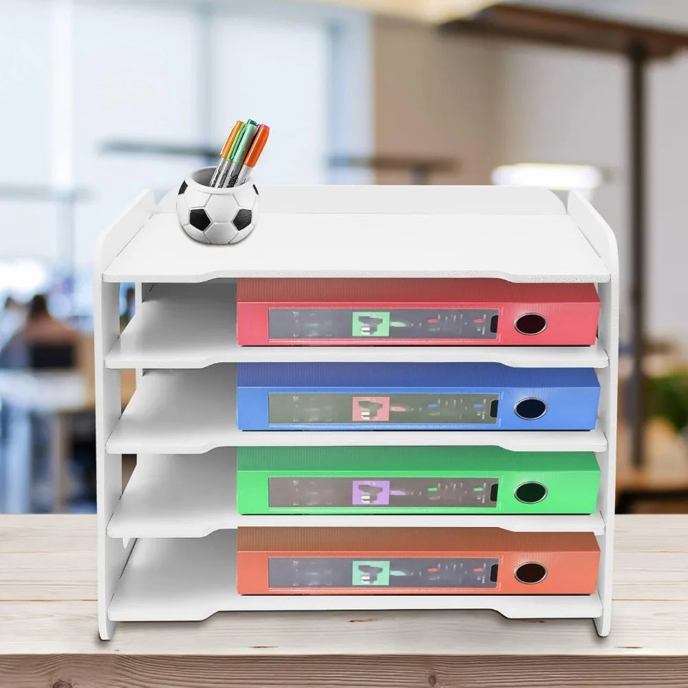 5-Tier Stackable Letter Tray Desk Organizer