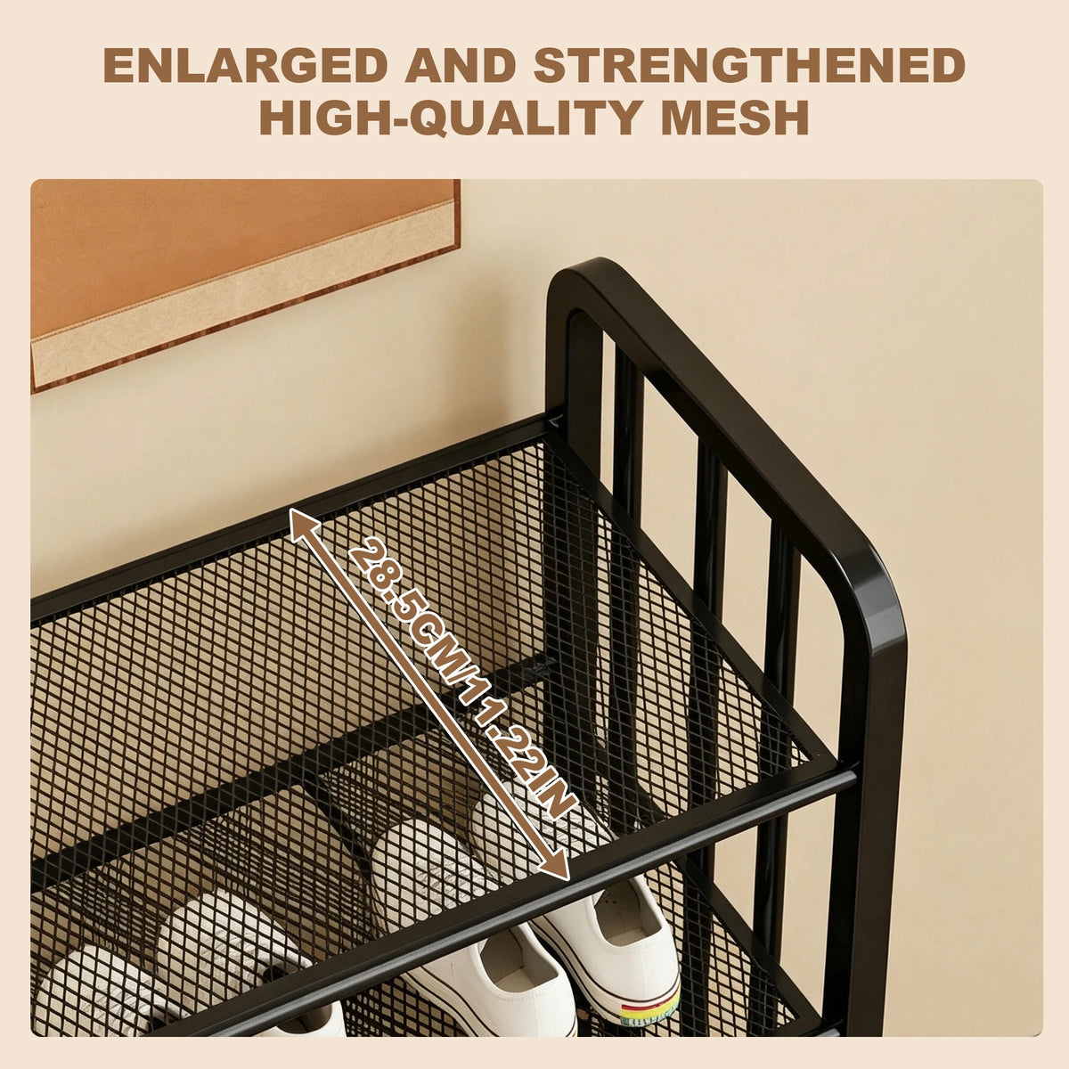 3-Tier Carbon Steel Shoe Rack – Freestanding Shoe Storage Organizer &amp; Space-Saving Shelf for Entryway