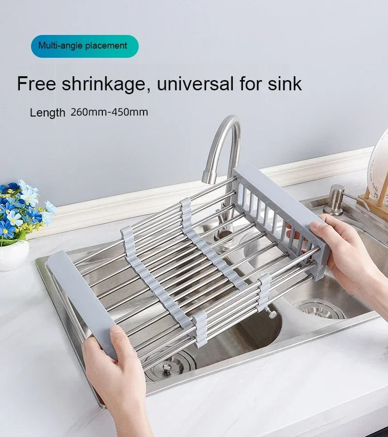 Kitchen Sink Dish Drying Rack for Kitchen Organization (Black)