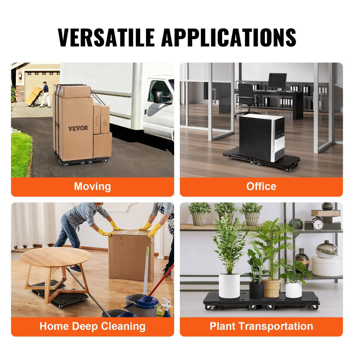 Furniture Mover Dolly 500 lb Capacity Pallet Trolley 2-Pack