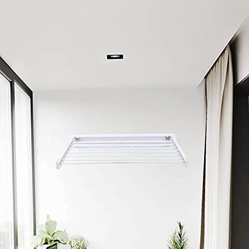 Modern Folding Laundry Drying Rack 7-Rods Wall Mounted