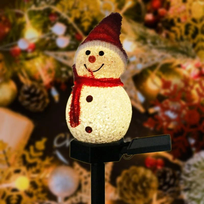 Solar Powered Snowman Stake Lights for Garden