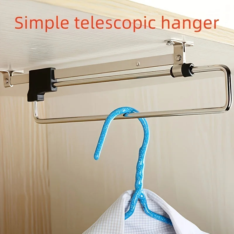 Pull-Out Clothes Rod Adjustable Wardrobe Organizer