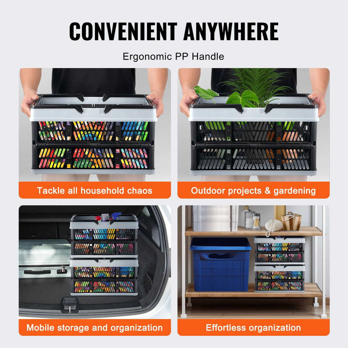 Hanging Closet Organizer – Foldable Polyester Storage Bag (Gray)