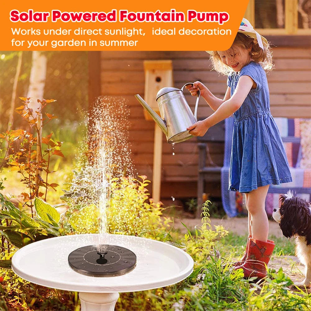 Floating Solar Fountain 16CM with 8 Nozzles – Free-Standing Solar Water Pump for Bird Bath