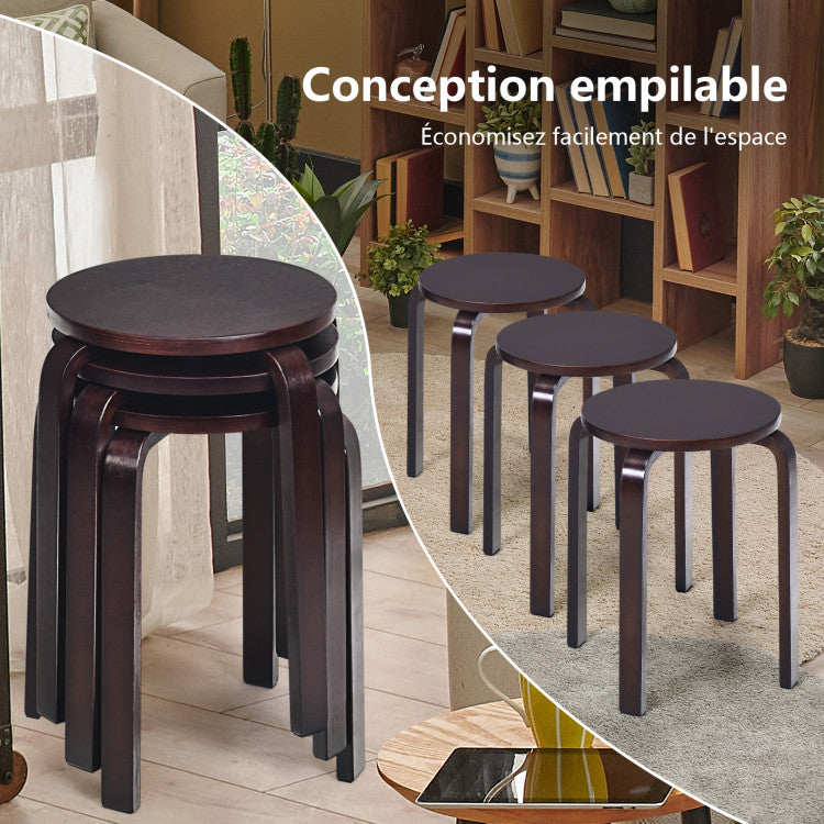 Dining Chairs with Round Top Set of 4 18 Inch Stackable Bentwood