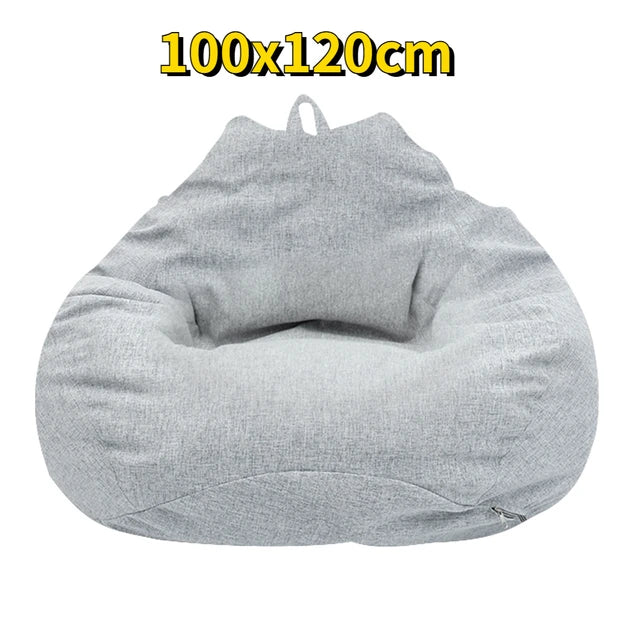 Lazy Sofas Cover Chairs Without Filler Bean Bag (Gray, 100 x 120cm)