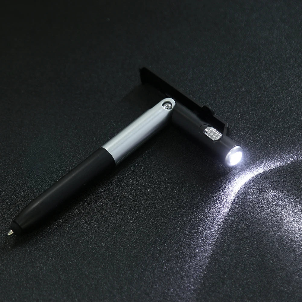 4-in-1 Multifunctional Pen with Phone Stand LED Light (Black)