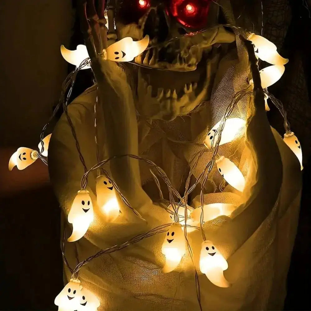 3M Halloween Ghost LED String Lights, 20 White LEDs, USB Powered Party Decor