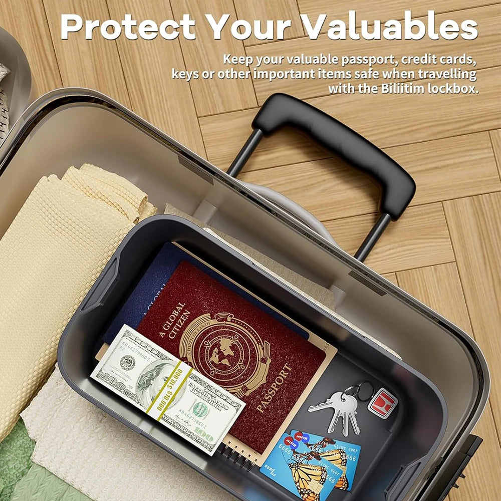 Lockable Storage Box for Office Home School Food Medicine (Deep Blue)