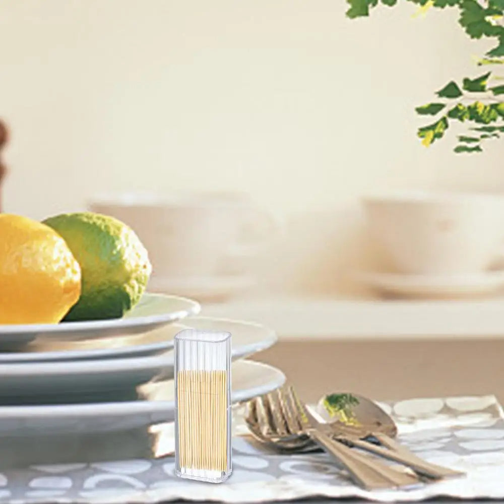 Portable Cotton Swab Floss Pick Storage Jar (White)