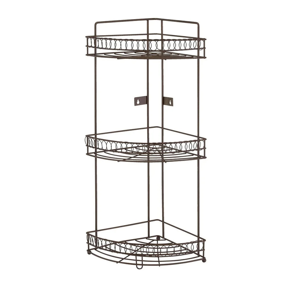 3-Tier Metal Corner Bathroom Shelf for Shower Storage