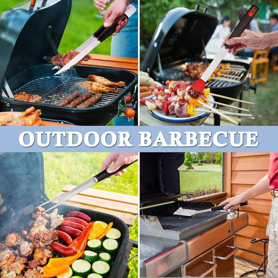 Premium Stainless Steel BBQ Tool Set 7-Piece for Men