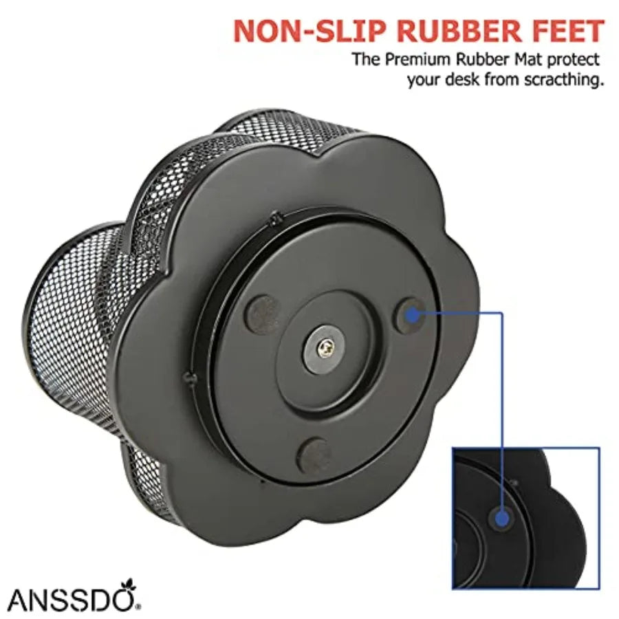 Metal Mesh Desktop Office Supplies Storage Organizer Caddy Rack