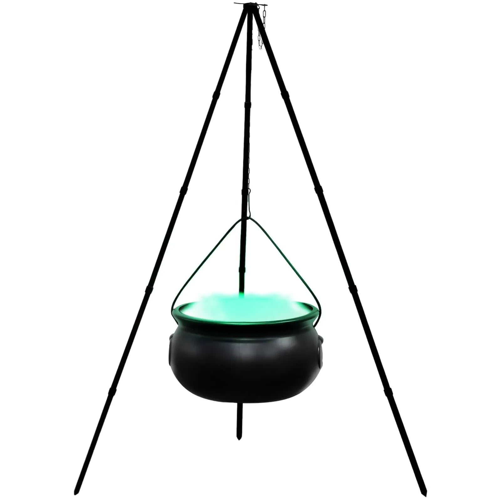 Large Witch Cauldron on Tripod with LED Lights for Halloween Outdoor Party Decor