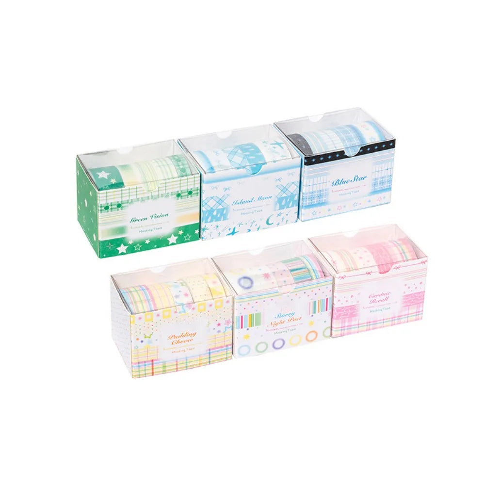 6 Rolls of Glitter Sand Washi Tape Decorative Tapes for DIY Journals