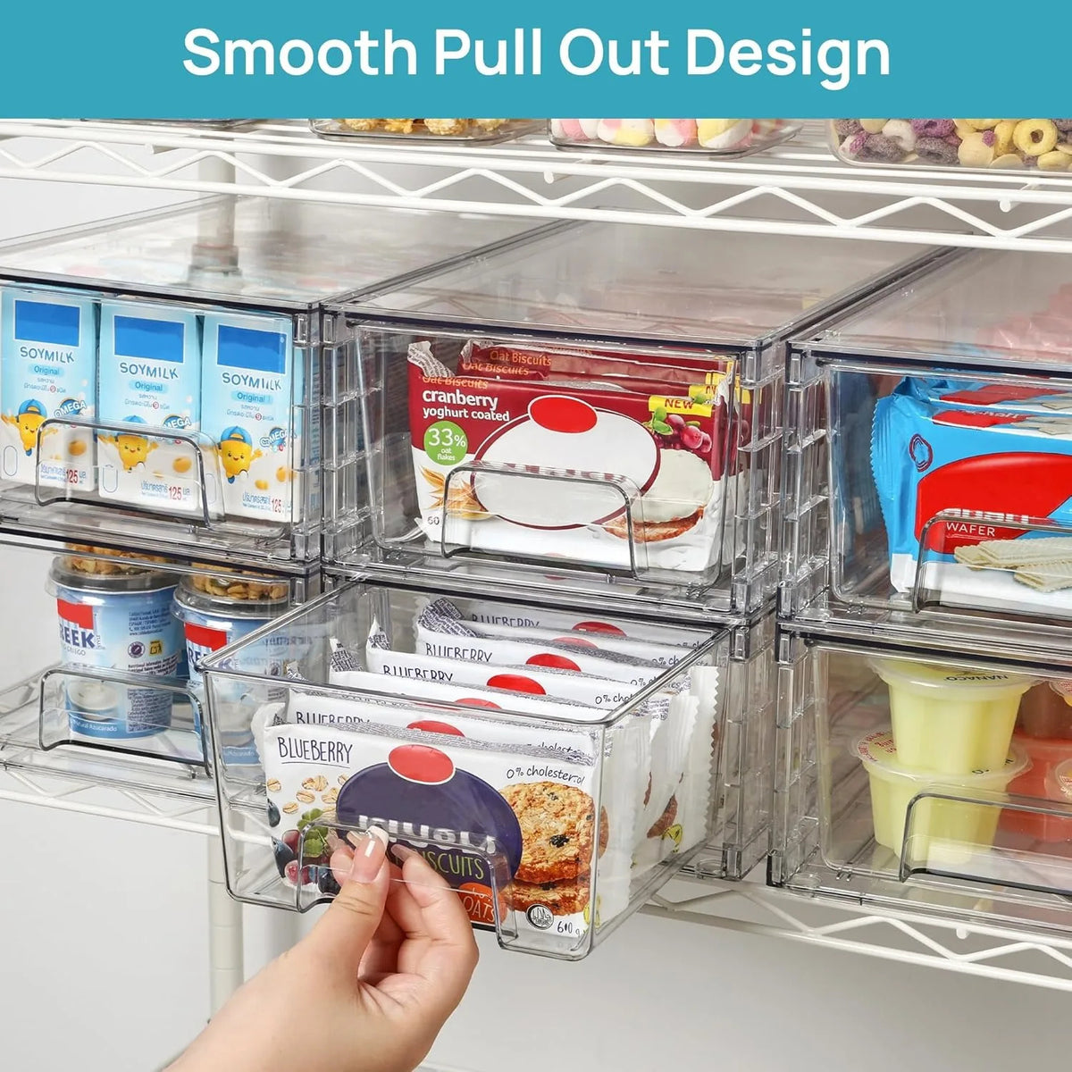 Acrylic Stackable Fridge Bathroom Organizer 6-Pack