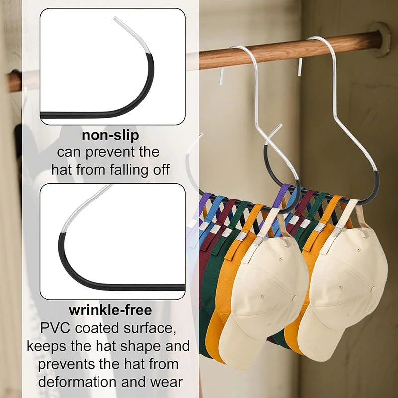 Wall Mount Hat Hooks 2-Pack Entryway Organizer for Hats