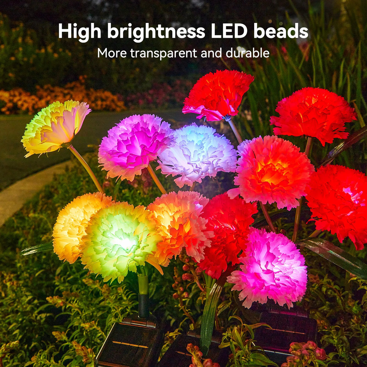 Solar Flowers Lights Outdoor Decor 4 Pack Stake Lights for Patio
