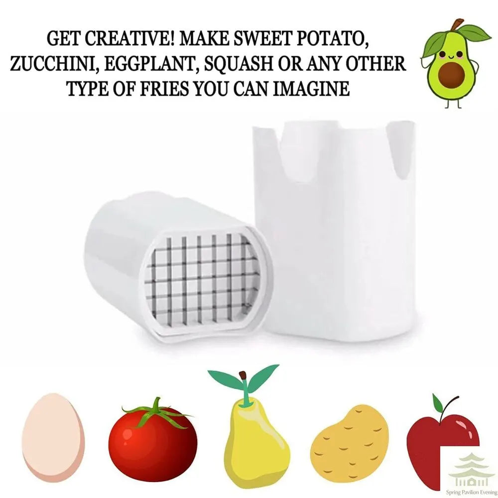 French Fry Cutter, Potato Slicer &amp; Vegetable Cutter, Rapid Food Chopper and Dicer Tool for Homemade Fries, Potatoes &amp; Vegetables, Kitchen Gadget