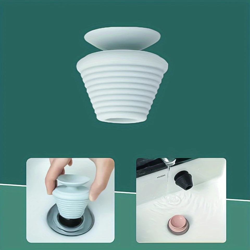 4PCS Universal Rubber Drain Plugs with Suction Cup (Multicolor)