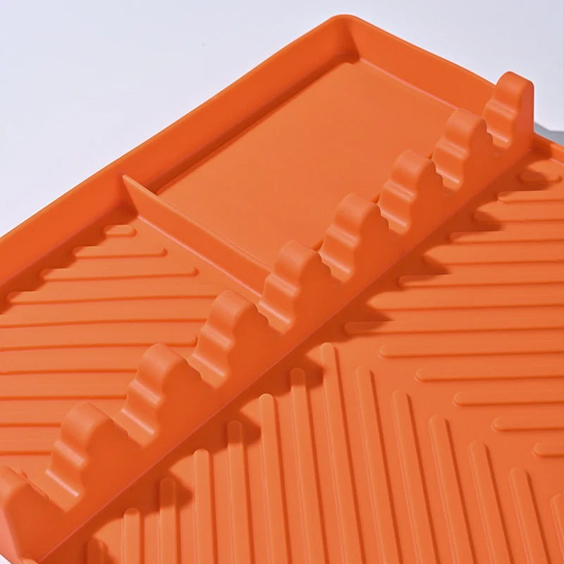 BBQ Grill Accessories Griddle Mat Counter Mat for Outdoor Grills (Orange)