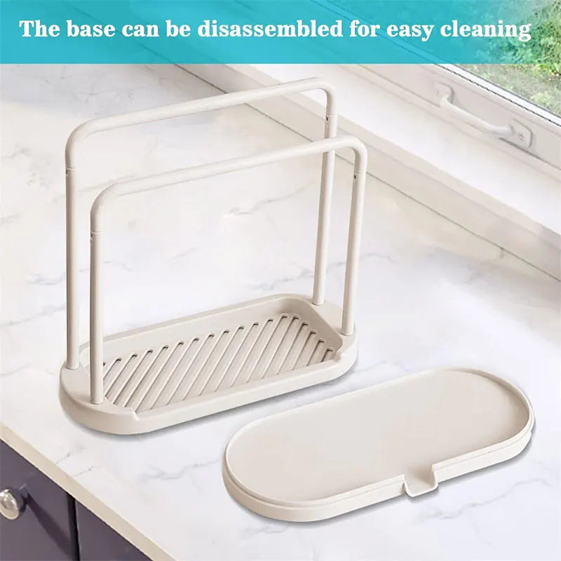 Multipurpose Detachable Sink Caddy Dishcloth Hanger (White)
