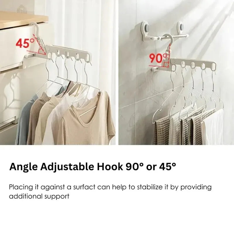 Portable Travel Hanger Folding Clothes Drying Rack 5 Holes