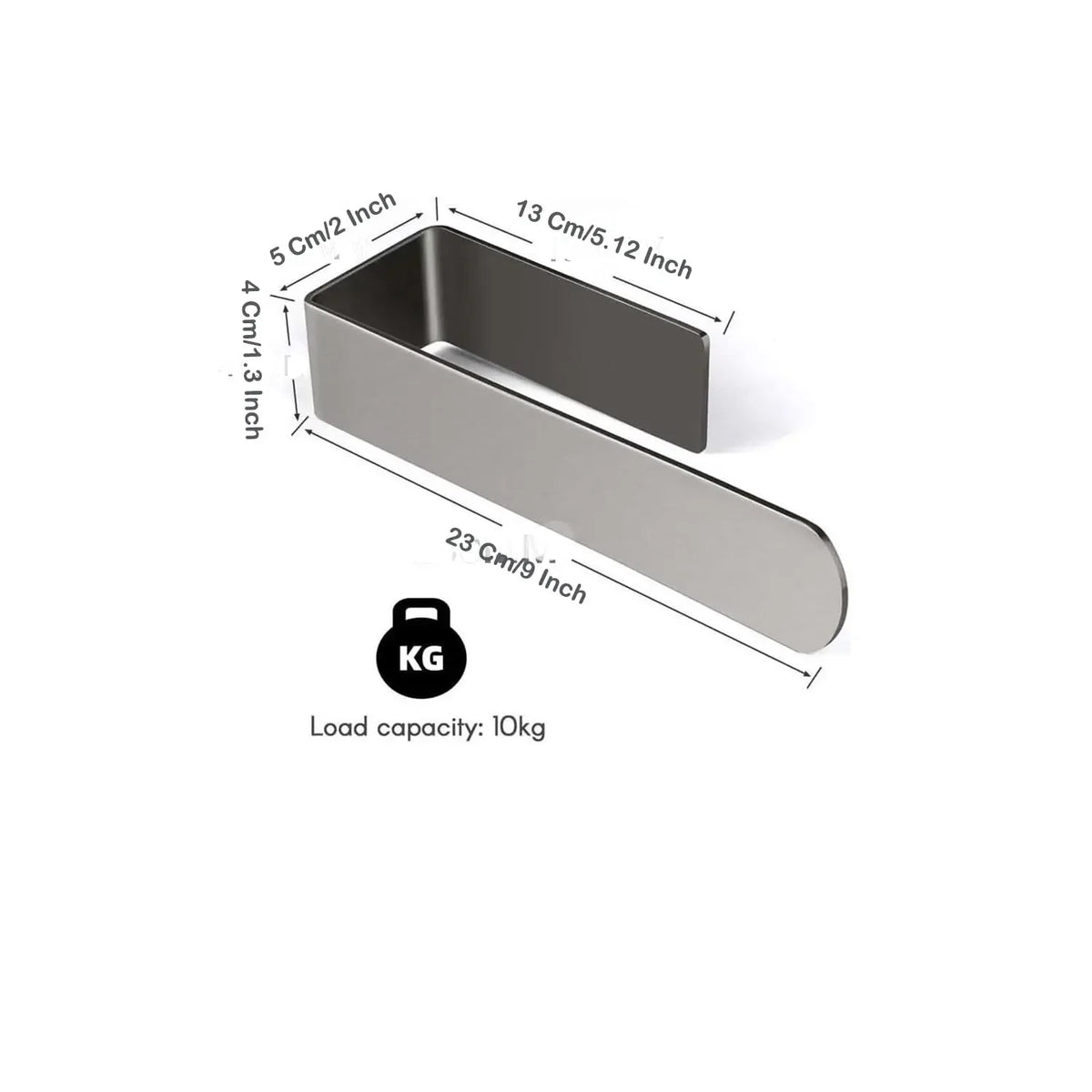 Self-Adhesive Towel Holder 9&quot; Stainless Steel 304 No-Drill Bathroom Wall Rack (Silver)