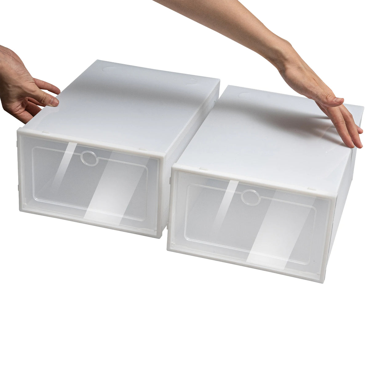 Transparent Foldable Shoe Organizer Bins 24PCS