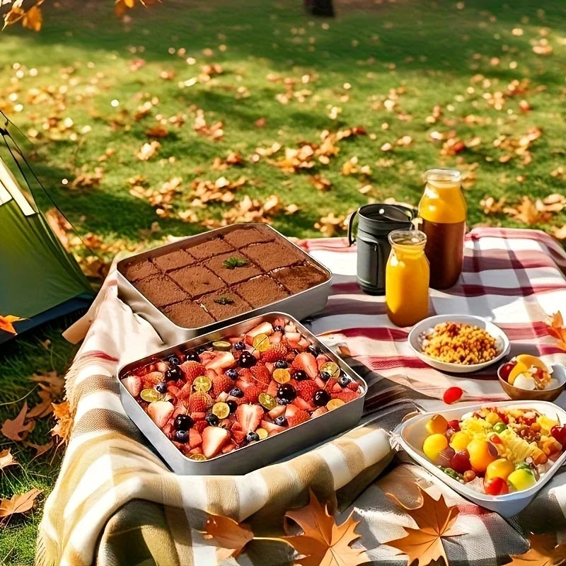 Stainless Steel Baking Oven Trays (3 Sets) – Multipurpose Food Prep, Cake, and Marinating Pans