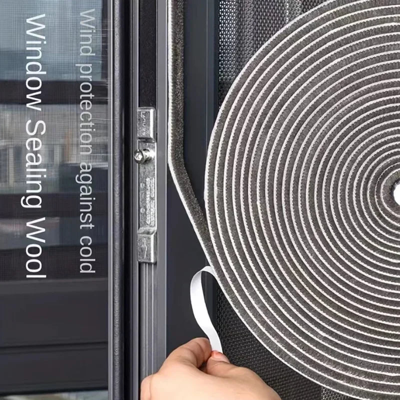 Door Window Sealing Strip 10M Self-Adhesive Brush Weatherstripping for Windproof