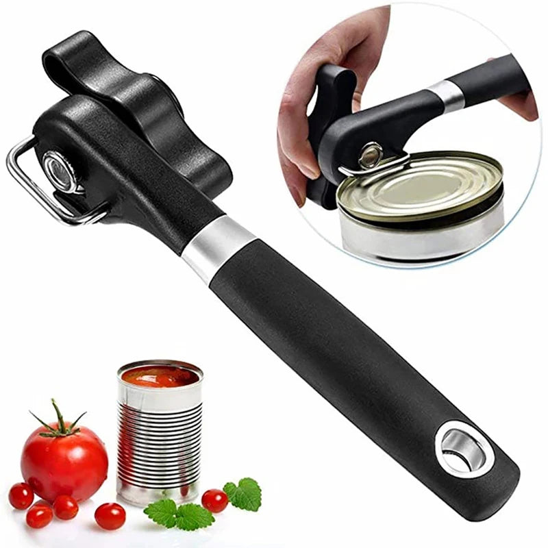 Manual Can Opener, Side-Cutting Can Opener with Non-Slip Ergonomic Handle, Kitchen Can Opening Tool for Canned Food, Home &amp; Daily Use