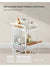 Rolling Utility Cart Metal Mesh 3-Tier Storage Shelves with Pegboards & Hooks (White)