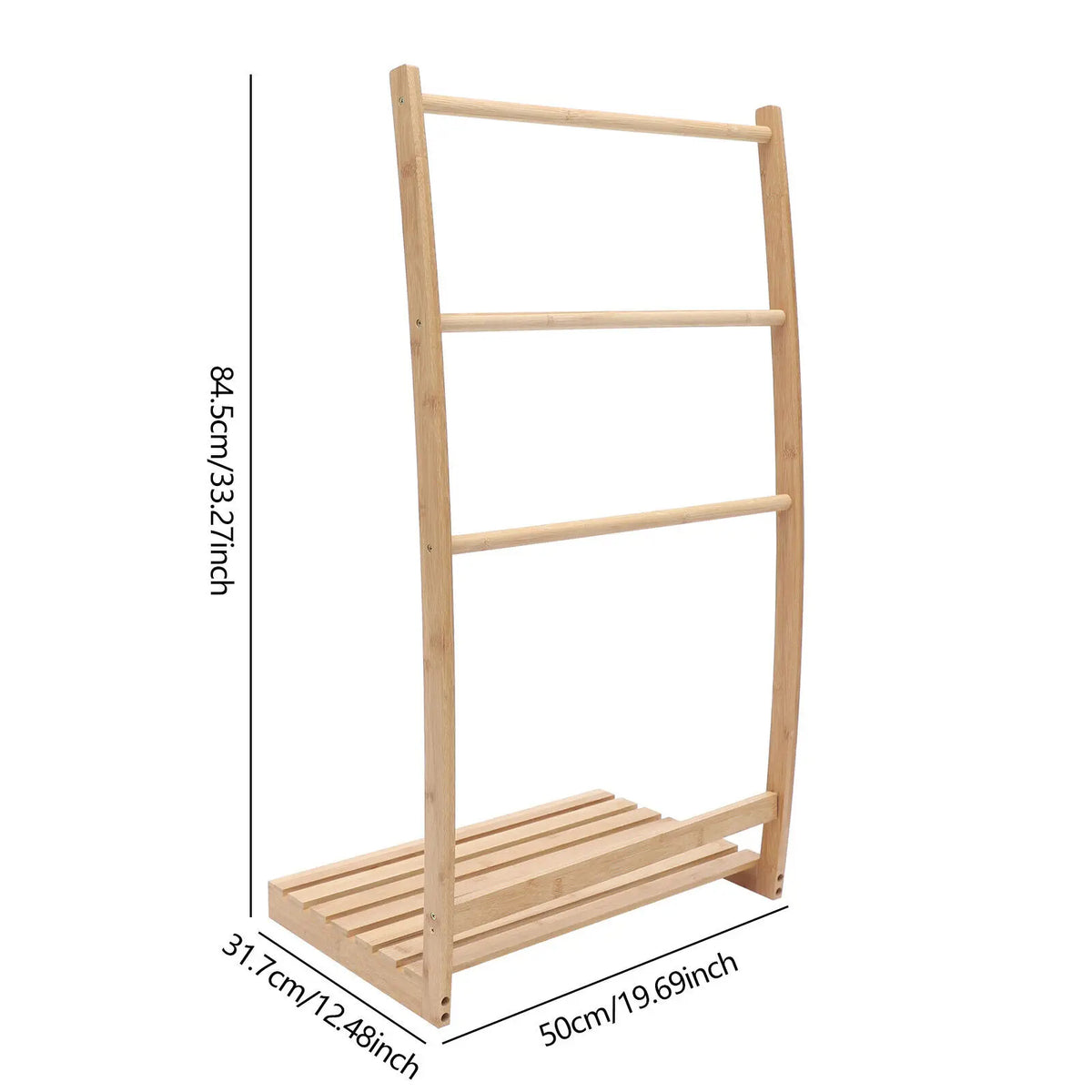 Freestanding Bamboo Towel Holder 3-Tier Rack for Bathroom