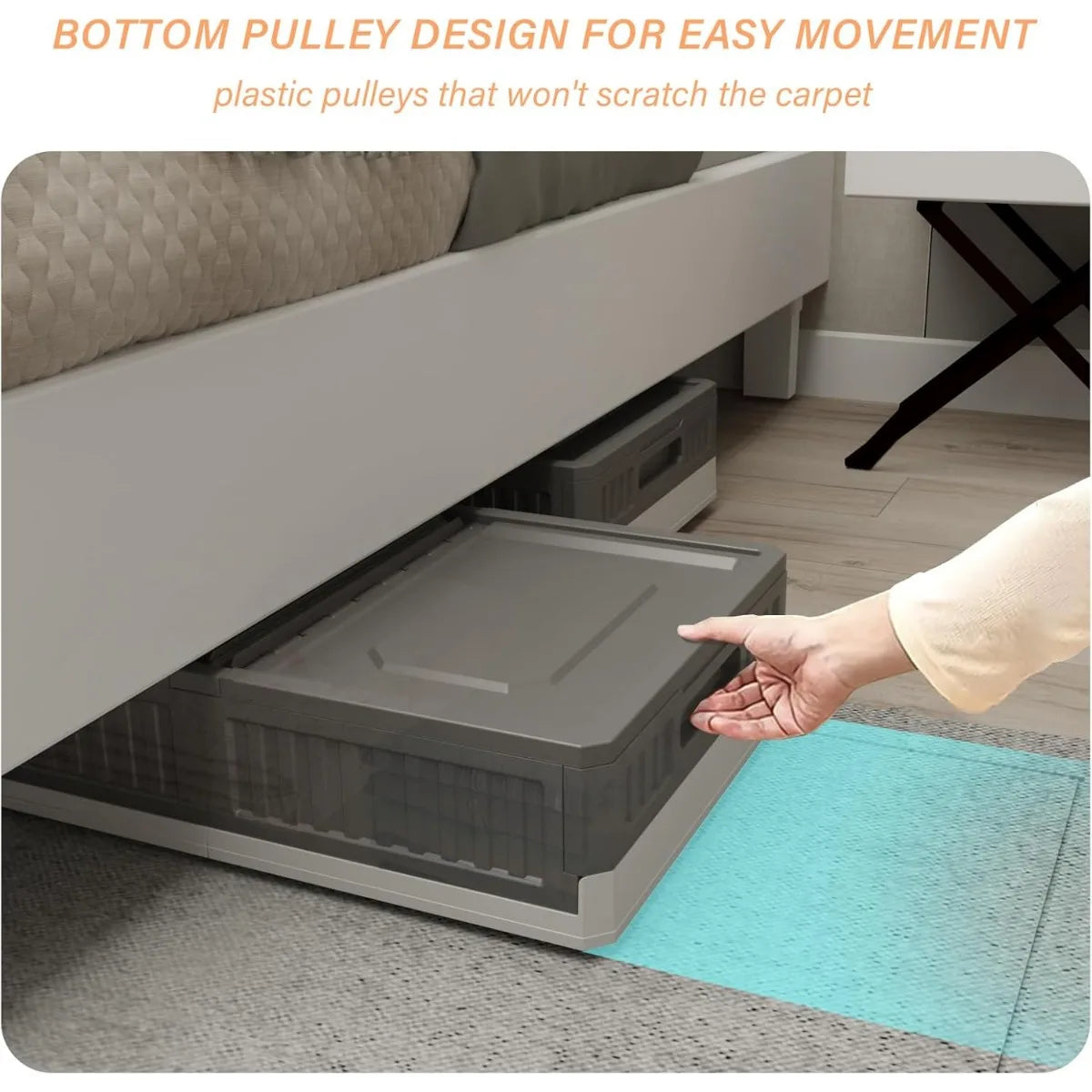 Rolling Underbed Storage Bins 8Gal 2-Pack for Bedroom Closet